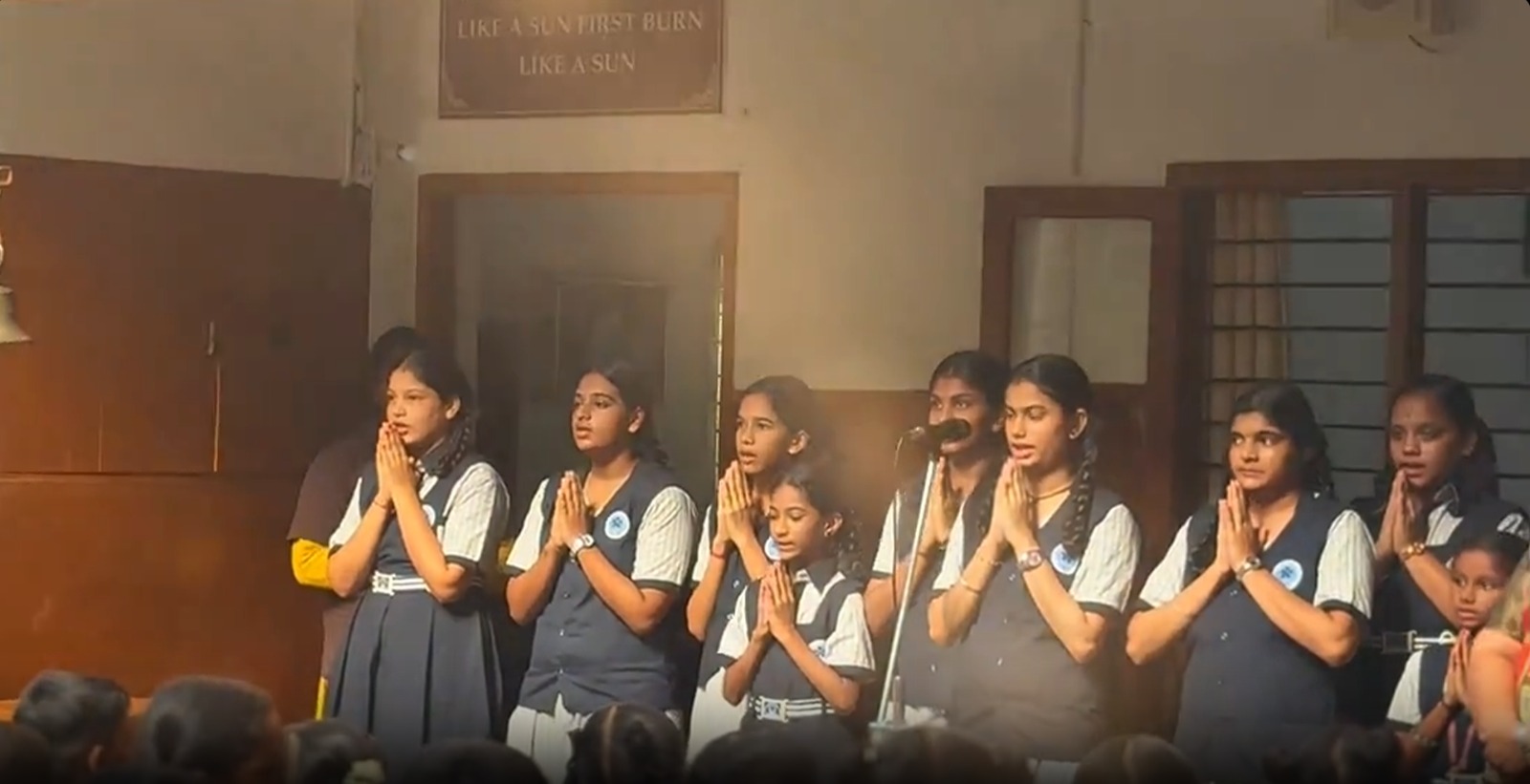 Morning assembly at Chinmaya School